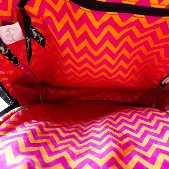 Vera Bradley Iconic‎ Campus Backpack Ziggy Zinnia Black Quilted Floral School - Picture 3 of 14